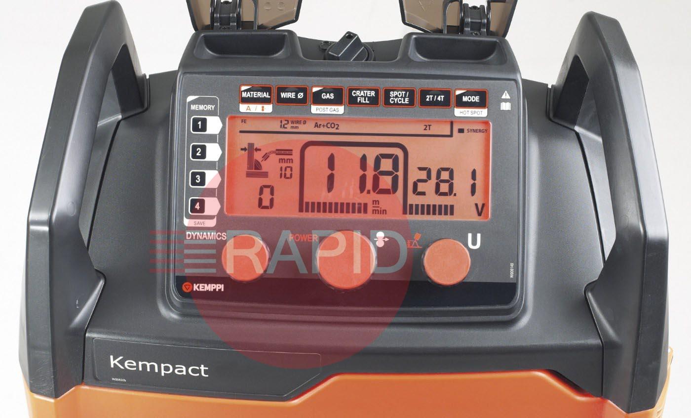 P2205GC  Kemppi Kempact RA 251A, 250A 1 Phase 230v Mig Welder, with Flexlite GC 253G 3.5m Torch